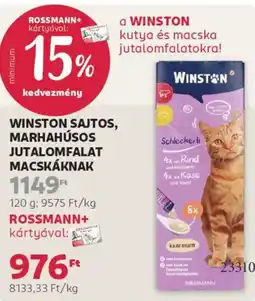 Rossmann Winston Sajtos, marhahúsos jutalomfalat macskáknak ajánlat
