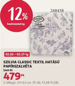 Rossmann Szilvia Classic Textil hatású papírszalvéta ajánlat
