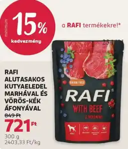 Rossmann Rafi alutasakos kutyaeledel marhával és vörös-kék áfonyával ajánlat