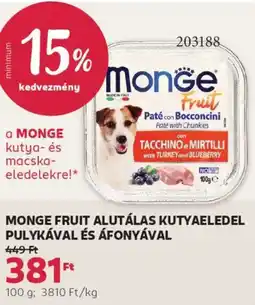 Rossmann Monge Fruit alutálas kutyaeledel pulykával és áfonyával ajánlat