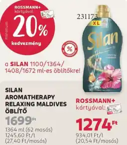 Rossmann Silan Aromatherapy Relaxing Maldives öblítő ajánlat