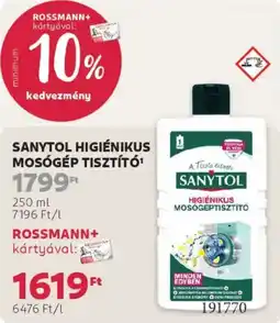 Rossmann Sanytol higiénikus mosógép tisztító ajánlat