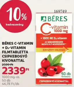 Rossmann Béres C-vitamin filmtabletta csipkebogyó kivonattal ajánlat
