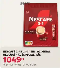 Rossmann Nescafé 2in1, 3in1 azonnal oldódó kávéspecialitás ajánlat