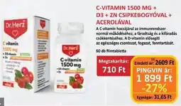 Pingvin Patika Dr. Herz C-vitamin + D3 + Zn csipkebogyóval + acerolával ajánlat