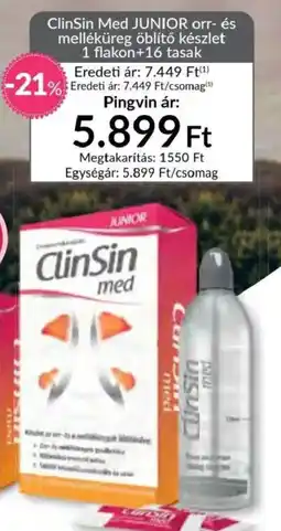Pingvin Patika ClinSin Med JUNIOR orr- és melléküreg öblítő készlet ajánlat