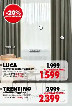 Diego LUCA fényáteresztő függöny ajánlat