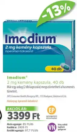 Alma Gyógyszertárak Imodium kemény kapszula ajánlat