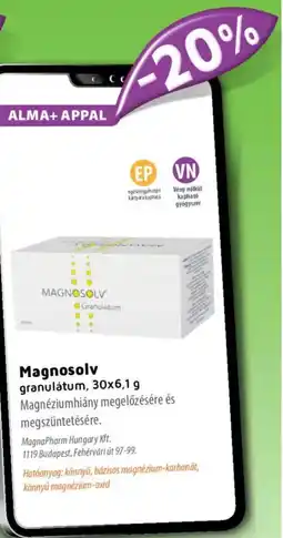Alma Gyógyszertárak Magnosolv granulátum ajánlat