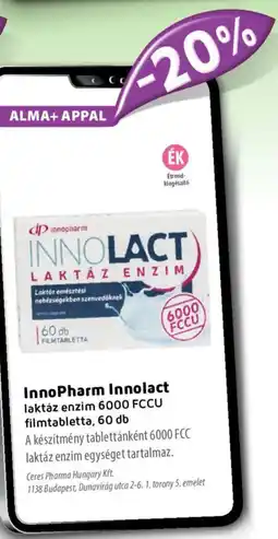 Alma Gyógyszertárak InnoPharm Innolact laktáz enzim 6000 FCCU filmtabletta ajánlat