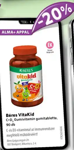 Alma Gyógyszertárak Béres VitaKid C+D, Gumivitamin gumitabletta ajánlat