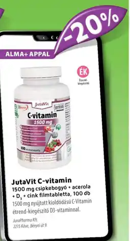 Alma Gyógyszertárak JutaVit C-vitamim filmtabletta ajánlat