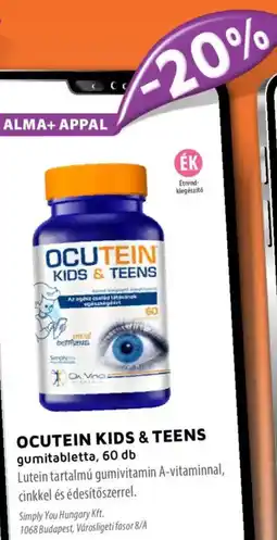 Alma Gyógyszertárak OCUTEIN KIDS & TEENS gumitabletta ajánlat