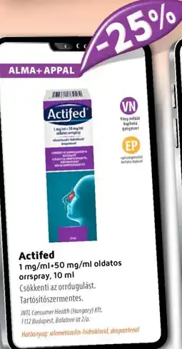 Alma Gyógyszertárak Actifed oldatos orrspray ajánlat
