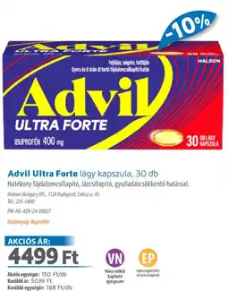 Alma Gyógyszertárak Advil Ultra Forte lágy kapszula ajánlat