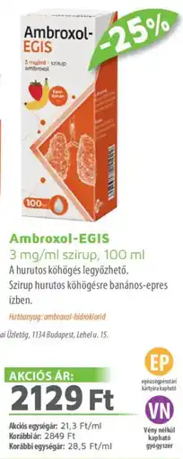 Alma Gyógyszertárak Ambroxol-EGIS szirup ajánlat