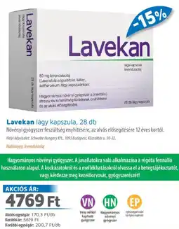 Alma Gyógyszertárak Lavekan lágy kapszula ajánlat