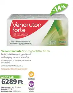 Alma Gyógyszertárak Venoruton forte tabletta ajánlat