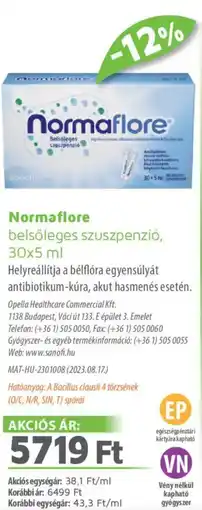 Alma Gyógyszertárak Normaflore belsőleges szuszpenzió ajánlat
