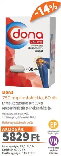Alma Gyógyszertárak Dona filmtabletta ajánlat