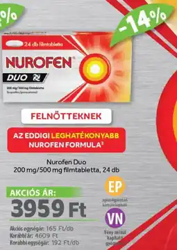 Alma Gyógyszertárak Nurofen Duo filmtabletta ajánlat
