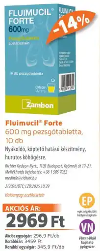 Alma Gyógyszertárak Fluimucil Forte pezsgótabletta ajánlat