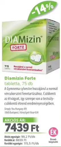Alma Gyógyszertárak Diamizin Forte tabletta ajánlat