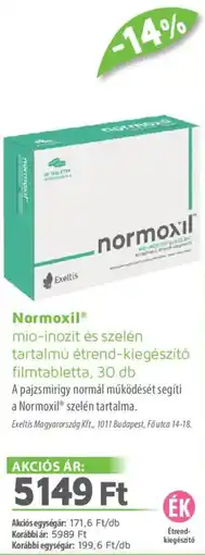 Alma Gyógyszertárak Normoxil mio-inozit és szelén tartalmú étrend-kiegészítő filmtabletta ajánlat