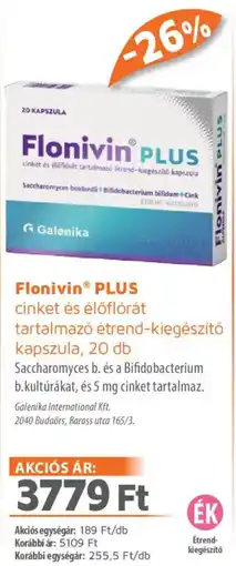 Alma Gyógyszertárak Flonivin PLUS kapszula ajánlat