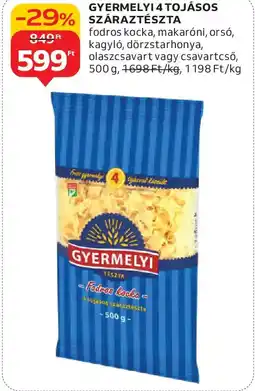 Auchan Gyermelyi 4 tojásos száraztészta ajánlat