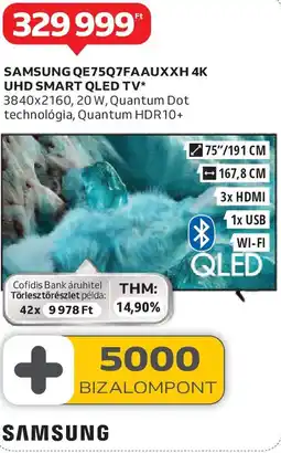 Auchan Samsung QE75Q7FAAUXXH 4K UHD Smart QLED TV ajánlat