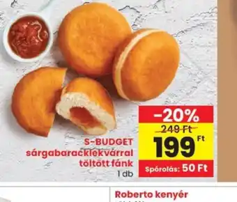 Spar S-BUDGET sárgabaracklekvárral töltött fánk ajánlat