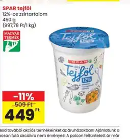 Spar SPAR tejföl ajánlat