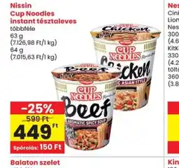 Spar Nissin Cup Noodles tésztaleves ajánlat
