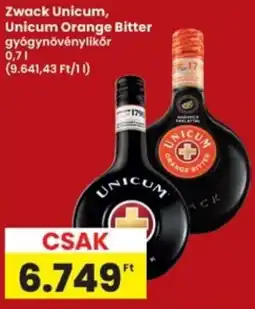 Interspar Zwack Unicum, Unicum Orange Bitter gyógynövénylikör ajánlat