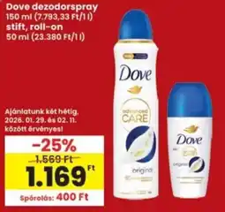 Interspar Dove dezodorspray, stift, roll-on ajánlat