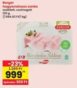 Interspar Berger hagyományos sonka ajánlat