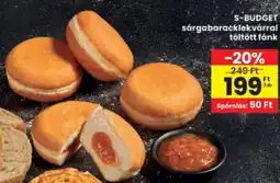 Interspar S-BUDGET sárgabaracklekvárral töltött fánk ajánlat