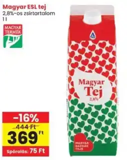 Interspar Magyar ESL tej 2,8%-os ajánlat