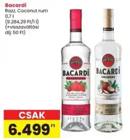 Interspar Bacardi Razz, Coconut rum ajánlat