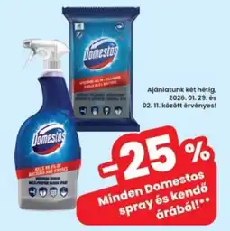 Interspar Domestos spray és kendő ajánlat