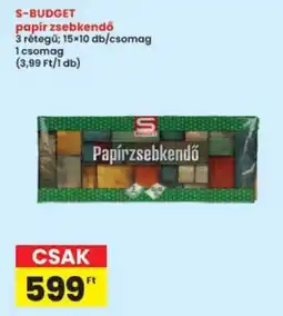 Interspar S-BUDGET papír zsebkendő ajánlat