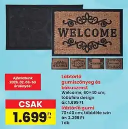 Interspar Lábtörlő gumiszőnyeg és kókuszrost ajánlat
