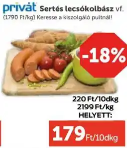 PRIVÁT Privȧt Sertés lecsókolbász ajánlat