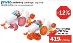 PRIVÁT Privát szalámi ajánlat