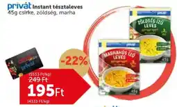 PRIVÁT Privȧt Instant tésztaleves ajánlat