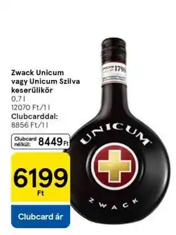 Tesco Zwack Unicum vagy Unicum Szilva keserűlikőr ajánlat