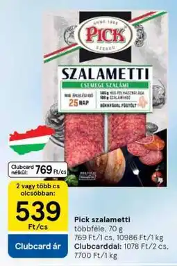 Tesco Pick szalametti ajánlat