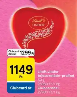 Tesco Lindt Lindor tejcsokoládé praliné ajánlat