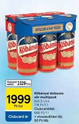 Tesco Kőbányai dobozos sör multipack ajánlat